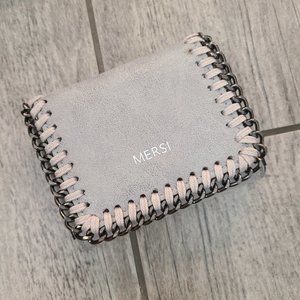 Mersi Alicia suede vegan leather wallet handmade grey
